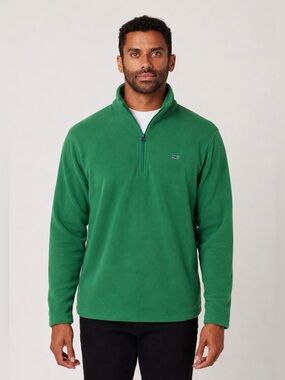 Vineyard Vines Men’s Ultralight Super Soft Fleece Quarter Zip Pullover Green m